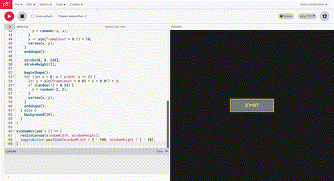 I combined the waveform and the button together.