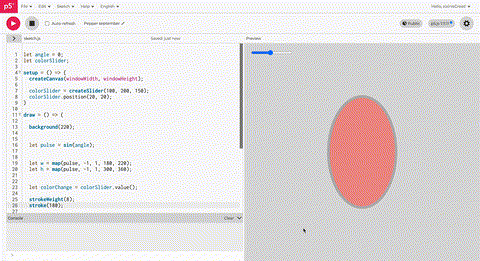 Then I adjusted the colour and size. I made the colours softer and reduced the movement range.