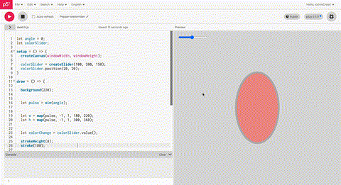 In this stage, I added a slider bar. Users can change the colour in real time by dragging it.