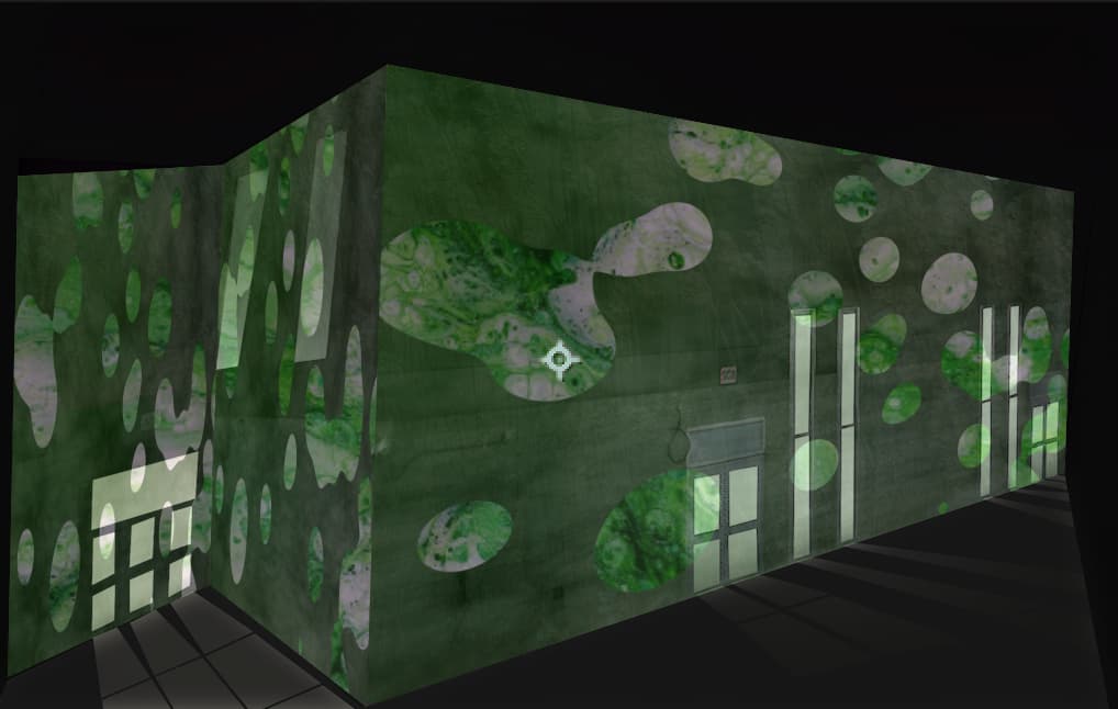 I experimented with Mr. Mercury to generate bubbling, fluid shapes. The effect added a vibrant quality that fits well with the idea of plant life expanding.