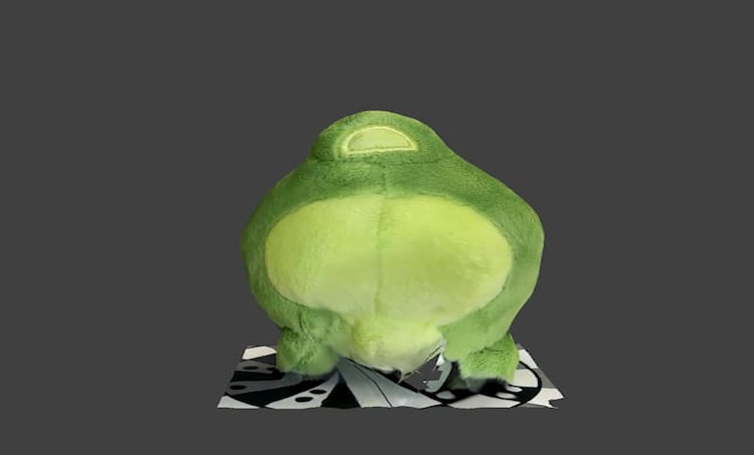 Here is the back view of the plush toy. My classmate chose as our test object. I used it to experiment with 3D scanning.